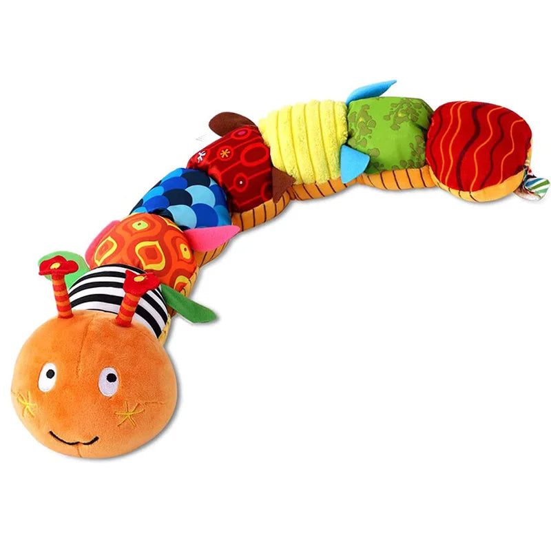 Baby Rattle Musical Caterpillar Worm Soft Infant Plush Toys Educational Interactive Sensory Toy for Babies Newborn Toddler Gift