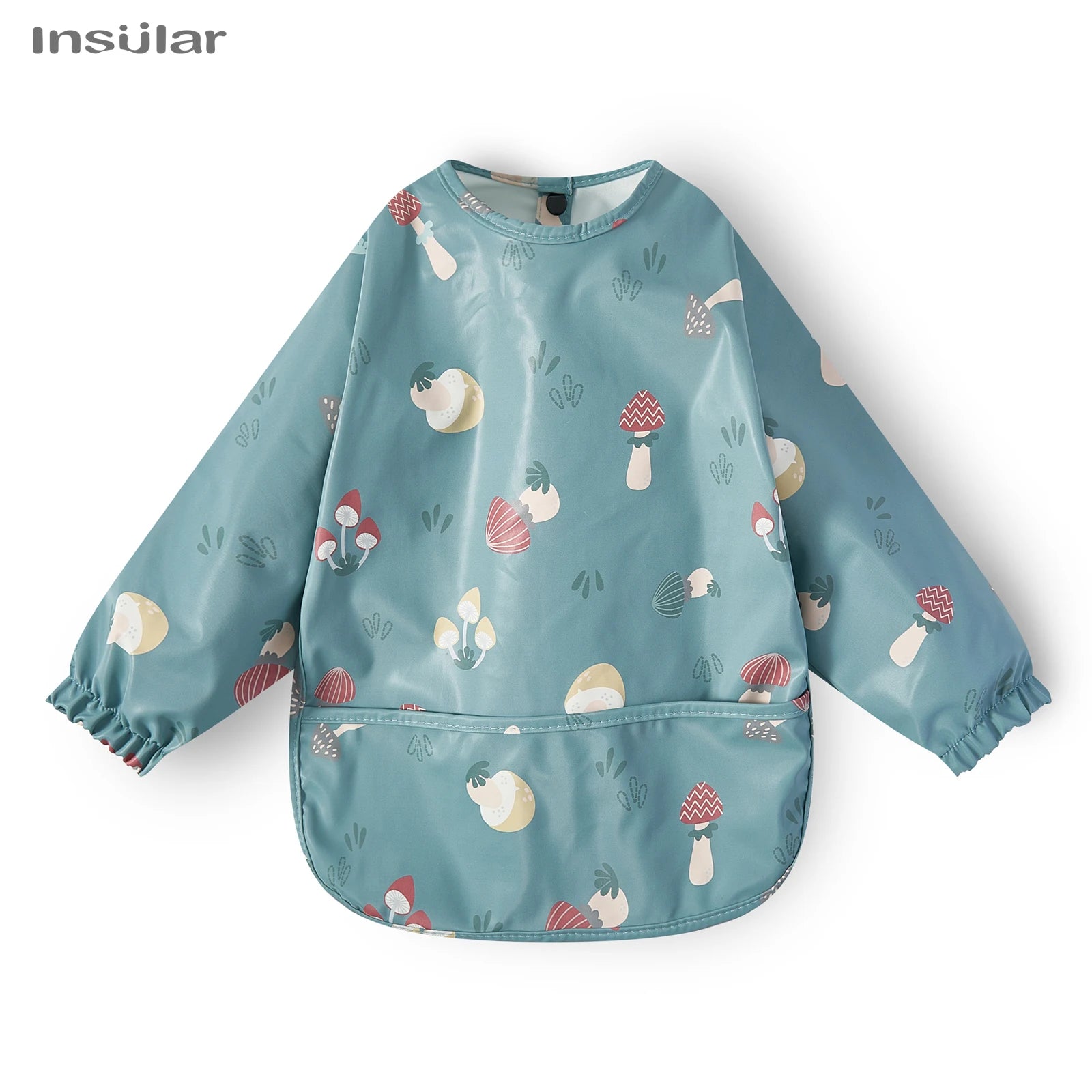 New Children Feeding Aprons Long Sleeve Baby Bib with Pocket Full Cover Baby Bibs with Pocket Waterproof Long Sleeve Bibs