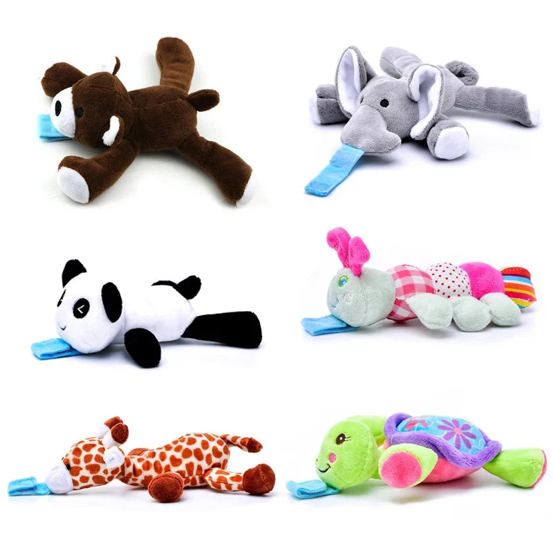 New Baby Toys Pacifier Chain Clip Hanging Plush Animal Toys Detachable Pacifier Holder for Newborn Baby Care