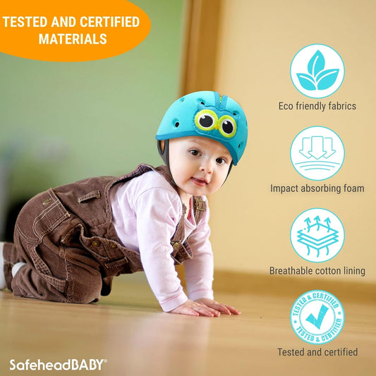 Award-Winning Infant Safety Helmet Baby Helmet for Crawling Walking Ultra-Lightweight Baby Head Protector Expandable and Breathable Toddler Head Protection Helmets - Sporty Blue