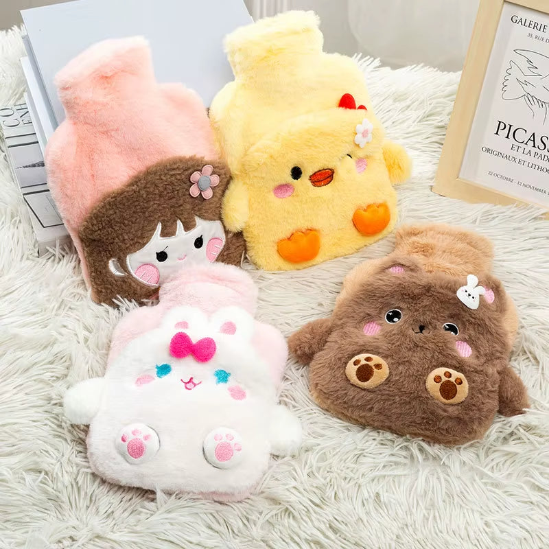 Reusable Winter Warm Heat Hand Warmer PVC Stress Pain Relief Therapy Hot Water Bottle Bag with Knitted Soft Cozy Cover