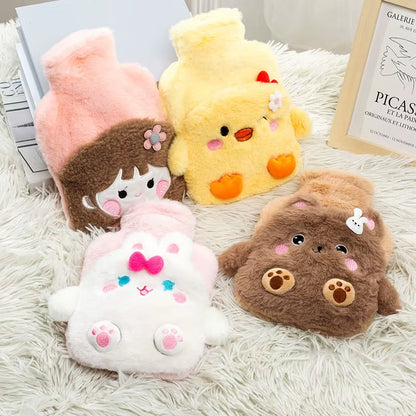 Reusable Winter Warm Heat Hand Warmer PVC Stress Pain Relief Therapy Hot Water Bottle Bag with Knitted Soft Cozy Cover
