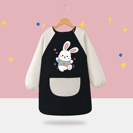 Children'S Waterproof Drawing Clothes Kindergarten Cover Dining Bib Waterproof Reverse Dressing Boys' and Girls' Aprons