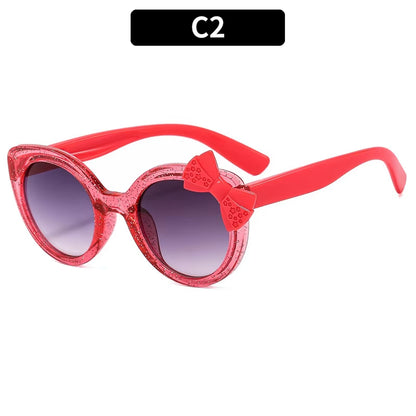2024 Lovely Cat Eye Children Sunglasses Personality Bowknot Sun Glasses Kids Cute Baby Eyewear Trend Girls Boy Eyeglasses