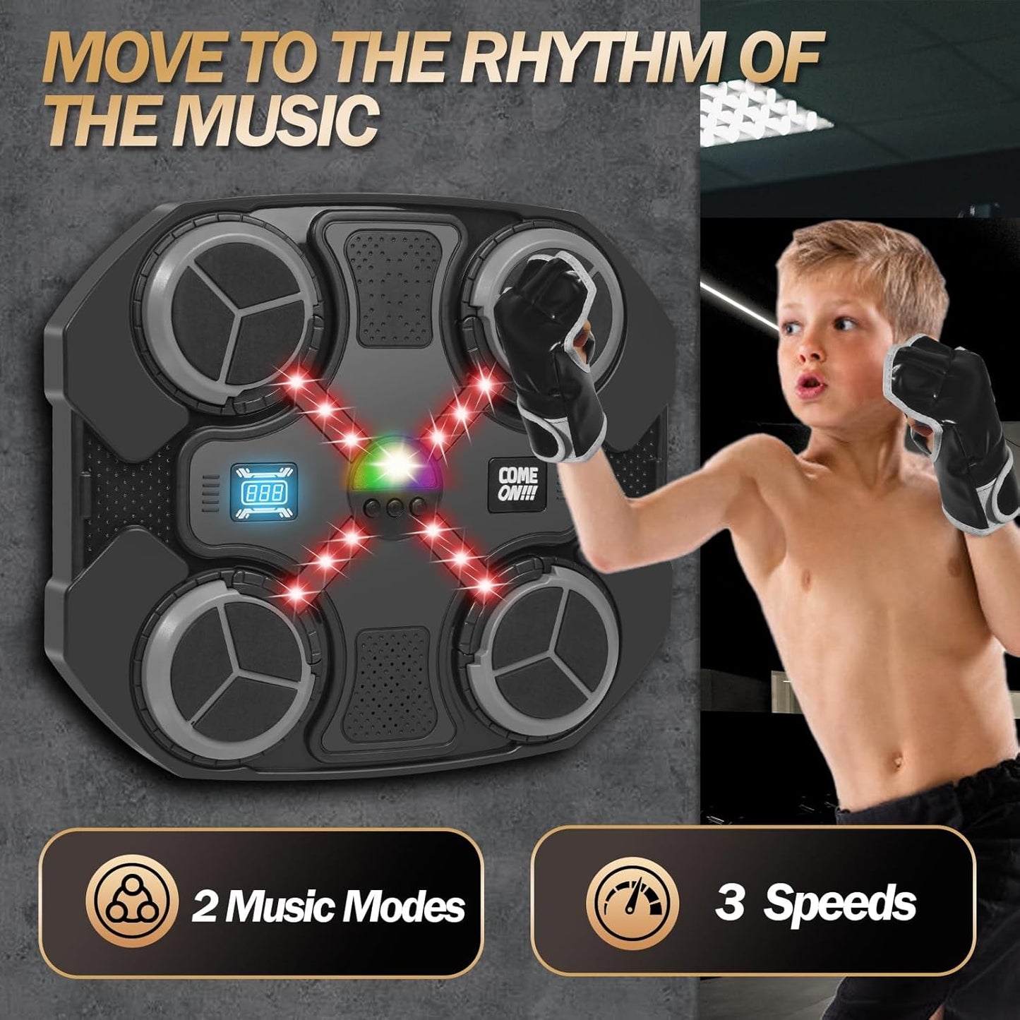 Music Boxing Machine for Kids, Wall Mounted Bluetooth Smart Punching Target with Scoring Function Sports Toy for Kids, Music Boxing Target Workout Punching Equipment for Home