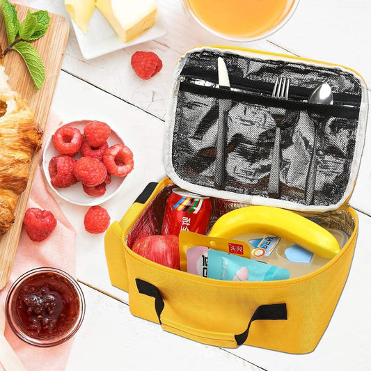 Insulated Lunch Box for Kids Boys Girls School Lunch Bags Reusable Cooler Thermal Meal Tote for Picnic (Yellow School Bus)