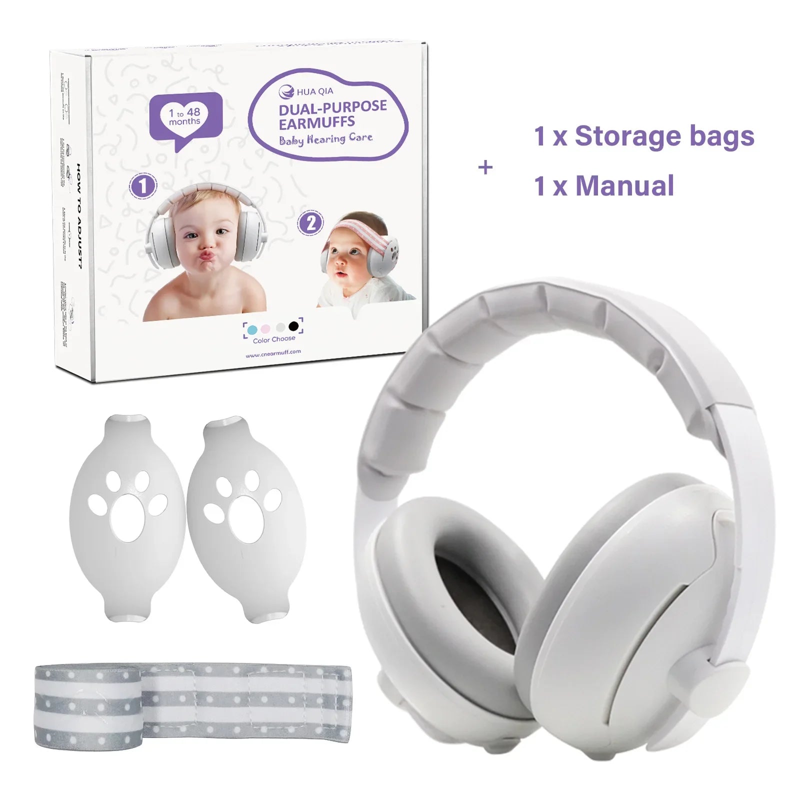 Baby Earmuff Mini-Headset Adjustable Noise-Proof Ear Protection Kids' Outdoor Sleep and Airplane Anti-Noise Earmuffs