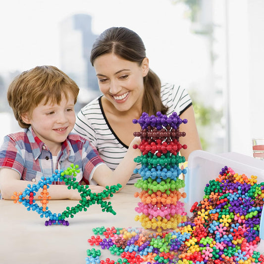 600 PCS Building Blocks Connect Toys,Interlocking Solid Plastic Educational Toys Sets for Preschool Kids Boys and Girls Aged 3+, Promote Fine Motor Skills and Sensory Development.