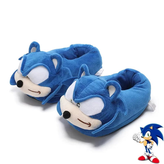 Sonic the Hedgehog Cosplay Slippers Cute Cartoon Non-Slip Winter Warm Shoes Kawaii Couple Home Slippers