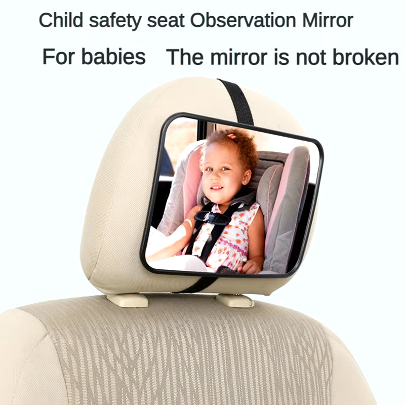 EAFC Adjustable Wide Car Rear Seat Mirror Baby/Child Seat Car Safety Mirror Monitor Square Safety Car Baby Mirror Car Interior